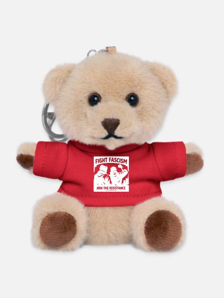 Antifascism Silhouette Fight Fascism Resistance - Teddy Keyring - red