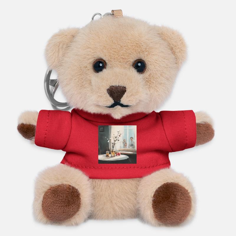 A window into warm memories - Teddy Keyring - red