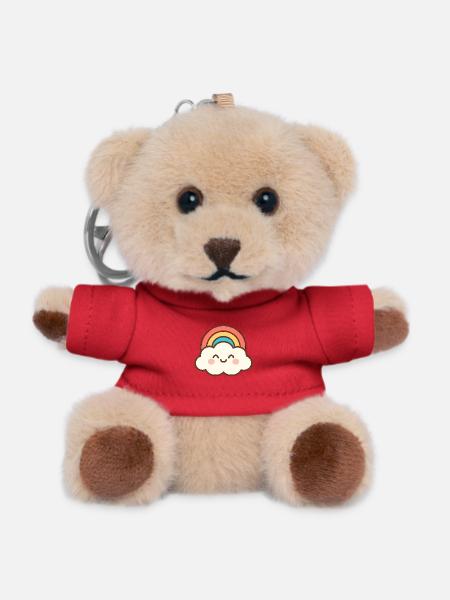 Cloud Smile Rainbow - Teddy Keyring - red