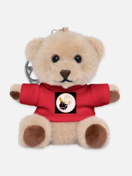 Angel and Devil Design - Teddy Keyring - red