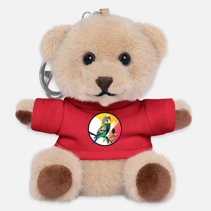 Magnificent Parrot Parakeet Color Magic Budgie - Teddy Keyring - red