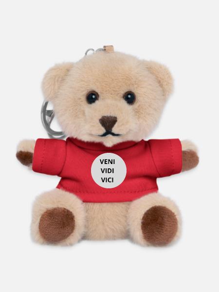 Veni Vidi Vici Three Line Circle Print - Teddy Keyring - red