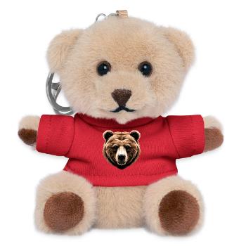 Braunbär Grizzly Bär Bärenbrüder Wald Wilde Bären - Teddy Schlüsselanhänger - Rot - Vorne
