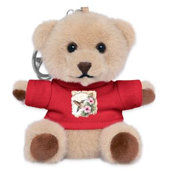 Kolibri mit Blüten - Teddy Schlüsselanhänger - Rot - Vorne