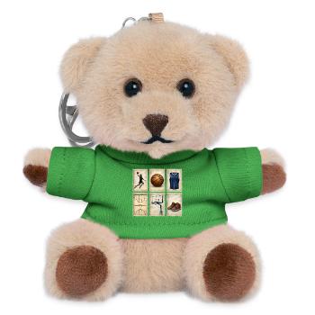 Vintage Basketball Stamps Collection - Teddy Keyring - green - Front