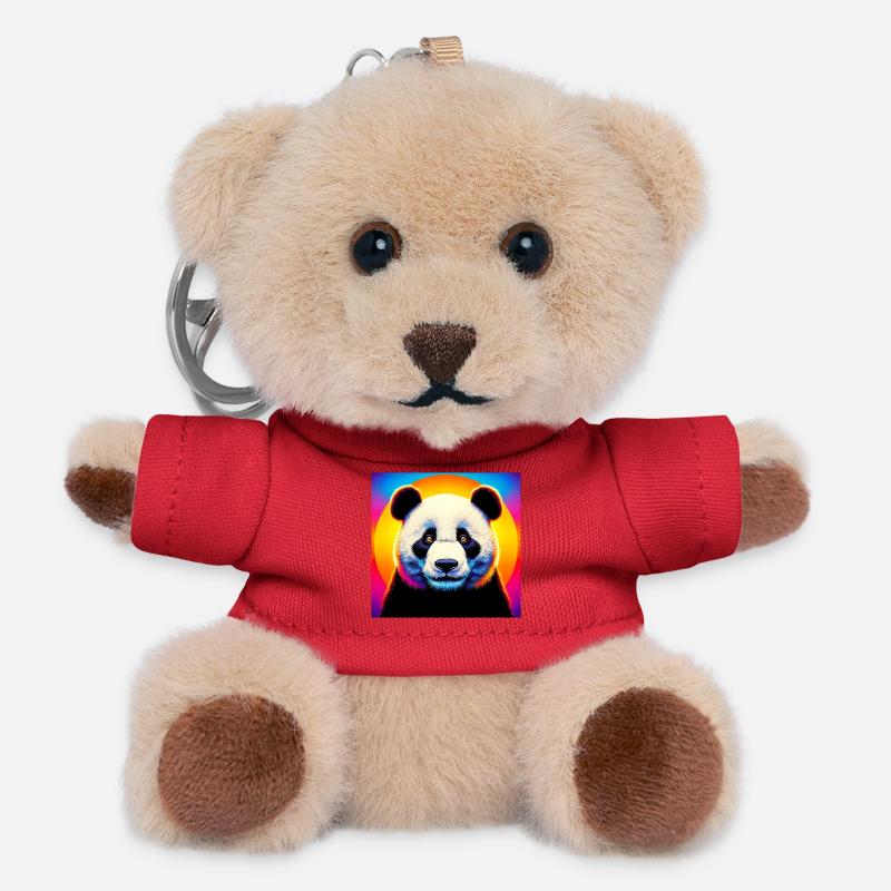 panda - Porte-clés ourson - rouge