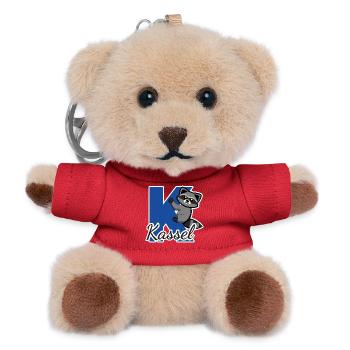 Kassel Waschbär klettert am Buchstaben K - Teddy Schlüsselanhänger - Rot - Vorne