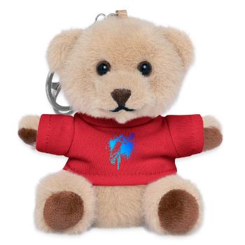 Idée cadeau pour un tennis avec tennis - Porte-clés ourson - rouge - Devant