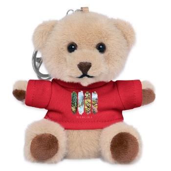 Madeira Urlaub Travel – Dschungel & Blüten Motiv - Teddy Schlüsselanhänger - Rot - Vorne