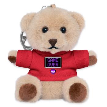 Game Over Skull Pixel Art - Teddy Keyring - red - Front