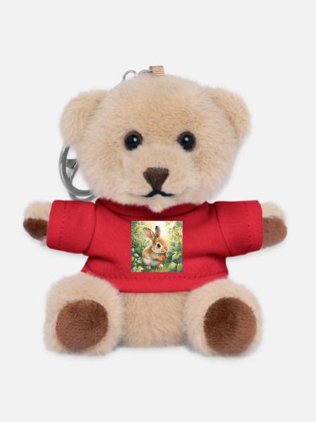 Petit lapin mignon - Porte-clés ourson - rouge