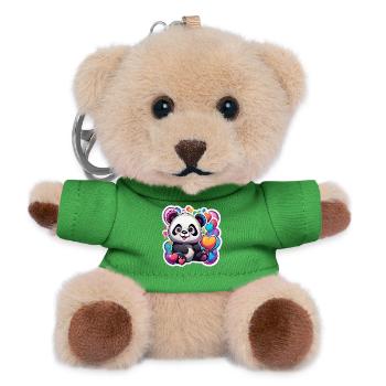 Bunte Pandaherzen - Teddy Schlüsselanhänger - Grün - Vorne