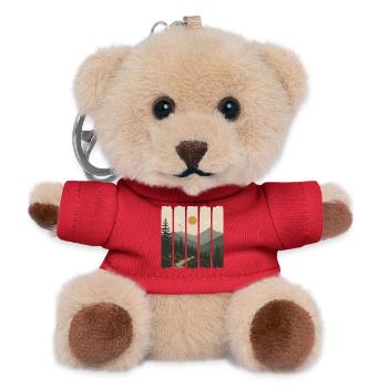Waldpanorama in Sonnenpaneelen - Teddy Schlüsselanhänger - Rot - Vorne