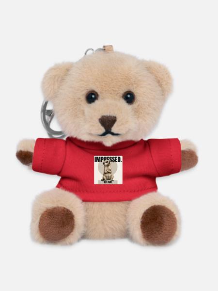 IMPRESSED Funny Meerkat Design - Teddy Keyring - red