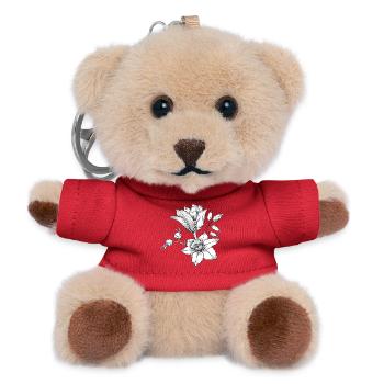 Vrille de fleur - Porte-clés ourson - rouge - Devant