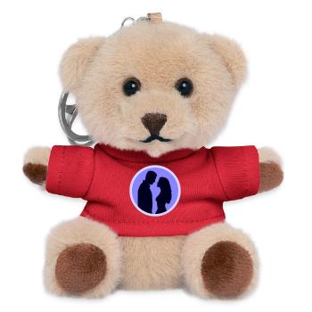 Couple Silhouette Amour Romance Petit ami de la Saint-Valentin - Porte-clés ourson - rouge - Devant