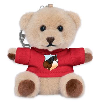 Der Kopf des Pferdes Abaco, ein Wappen und eine Landschaft - Teddy Schlüsselanhänger - Rot - Vorne