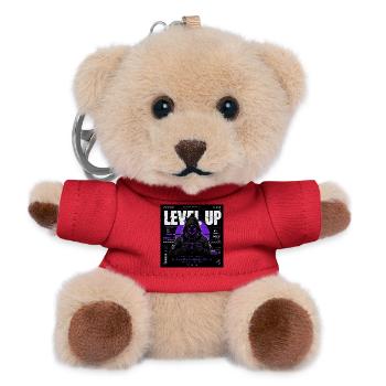 LEVEL UP – Cyberpunk Gaming Streetwear Design - Teddy Schlüsselanhänger - Rot - Vorne