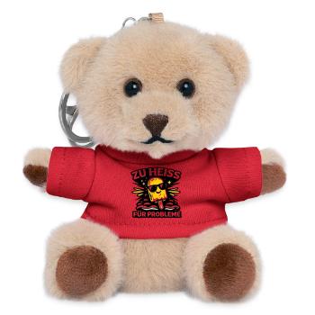 zu heiss für Probleme - Teddy Schlüsselanhänger - Rot - Vorne