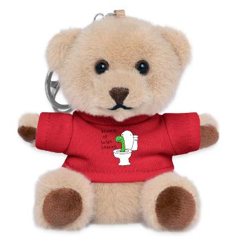 Beware Of Toilet Snakes - Teddy Keyring - red - Front