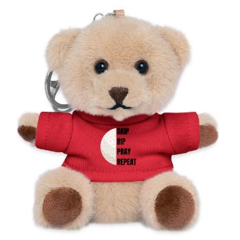 Grip Rip Pray Repeat – Golfslogan - Teddy Schlüsselanhänger - Rot - Vorne
