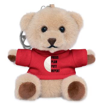 Focus Plan Putt Repeat – Golf Slogan - Teddy Keyring - red - Front