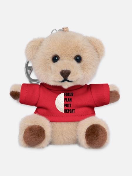 Focus Plan Putt Repeat – Golf Slogan - Teddy Keyring - red