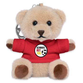 Schwarz Rot Tor Deutschland Fußball Fan - Teddy Schlüsselanhänger - Rot - Vorne