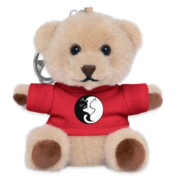 Yin Yang: cats - Teddy Keyring - red - Front