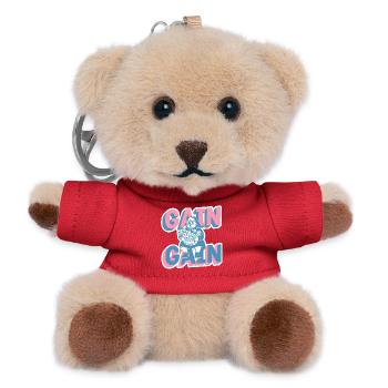 Gain Gain Gym Girl Cartoon - Teddy Keyring - red - Front