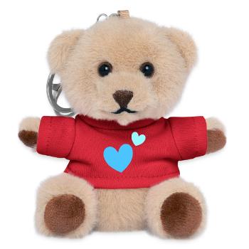 Two-tone heart duo graphic - Teddy Keyring - red - Front