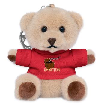 Kompost Musik Garten Humor - Teddy Schlüsselanhänger - Rot - Vorne