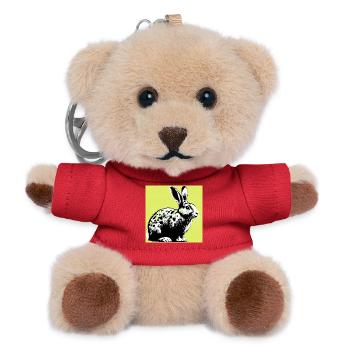 Kaninchen - Teddy Schlüsselanhänger - Rot - Vorne