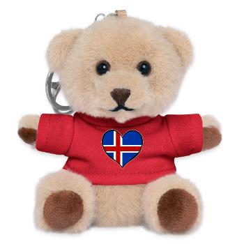 Iceland Heart Flag - Teddy Keyring - red - Front