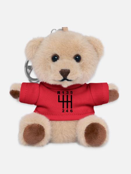 Schéma du motif des changements de vitesse Voiture vintage - Porte-clés ourson - rouge