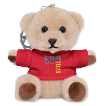 Naissance du bébé en septembre 2026 - Porte-clés ourson - rouge - Devant