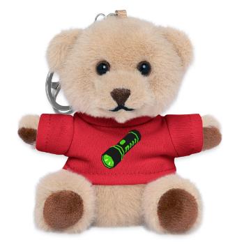 Taschenlampe Licht Icon - Teddy Schlüsselanhänger - Rot - Vorne