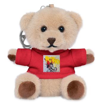 Farbexplosion eines Rock-Sängers - Teddy Schlüsselanhänger - Rot - Vorne
