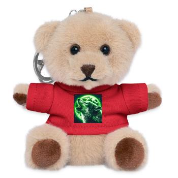Wolf howls at the Full Moon - Teddy Keyring - red - Front