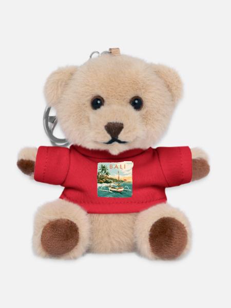 Bali Tropenboot am Sonnenuntergang - Teddy Schlüsselanhänger - Rot