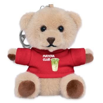 Matcha Club Latte Grafik - Teddy Schlüsselanhänger - Rot - Vorne