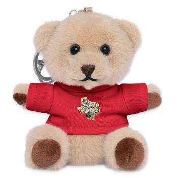 Texas Lone Star State Vintage-Reiseaufkleber - Teddy Schlüsselanhänger - Rot - Vorne