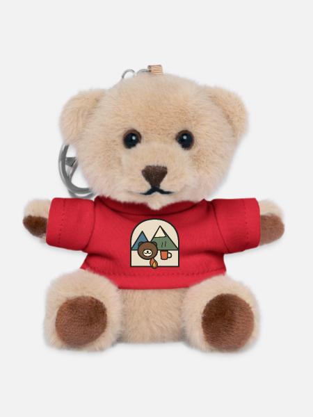 Bear campsite near mountains and coffee - Teddy Keyring - red