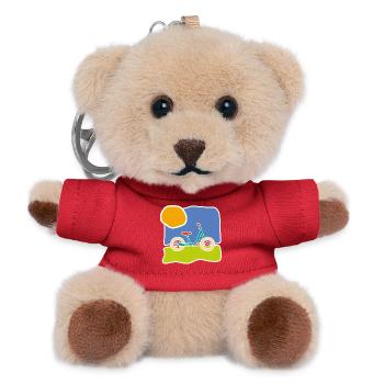 Buntes Kinderrad – Fahrt und Freiheit - Teddy Schlüsselanhänger - Rot - Vorne
