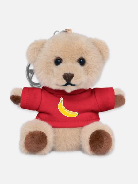 Yellow Banana – Minimalist Fruity Illustration - Teddy Keyring - red