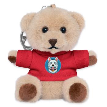 West Highland Terrier (Comic Portrait) - Teddy Keyring - red - Front