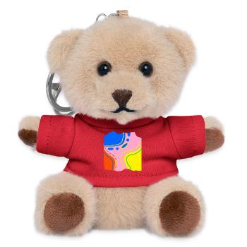 Abstract Color Flow Artwork - Teddy Keyring - red - Front