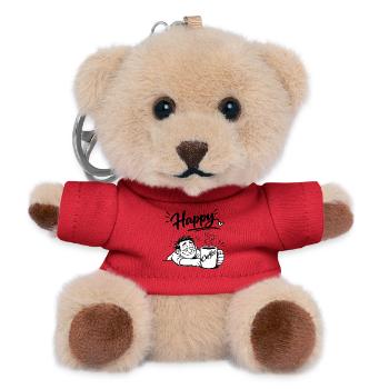 Coffee makes you happy - Teddy Keyring - red - Front