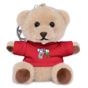 Künstler Pinguin Maler  - Teddy Schlüsselanhänger - Rot - Vorne