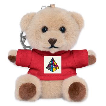 Abstrakte bunte Pyramide - Teddy Schlüsselanhänger - Rot - Vorne